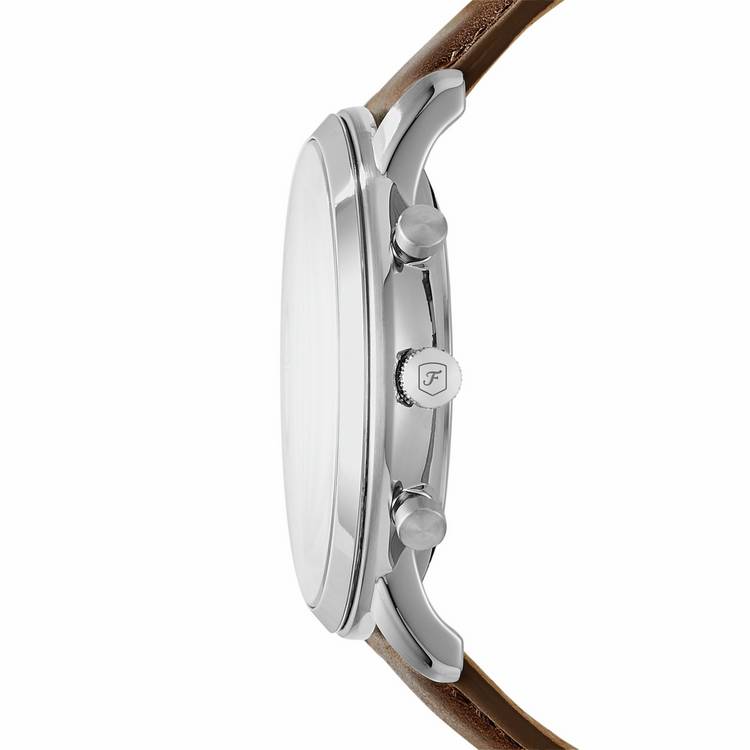 Fossil Neutra Chronograph watch brown leather strap - British product