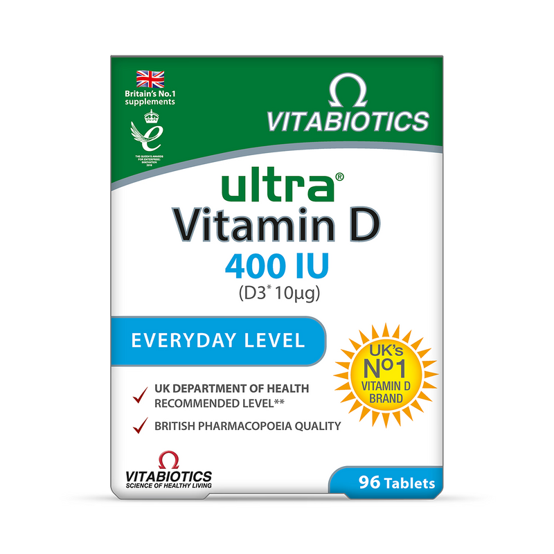 Vitabiotics Ultra Vitamin D 400IU 96 Tablets (British brand)