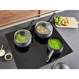 Morphy Richards 3 piece aluminium saucepan set grey, imported from the UK