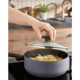 Morphy Richards 3 piece aluminium saucepan set grey, imported from the UK