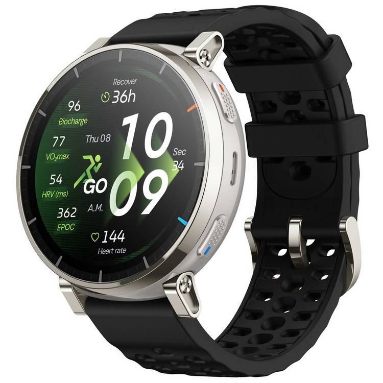 Amazfit Active 3 Premium GPS watch Black Apex Silver - British product