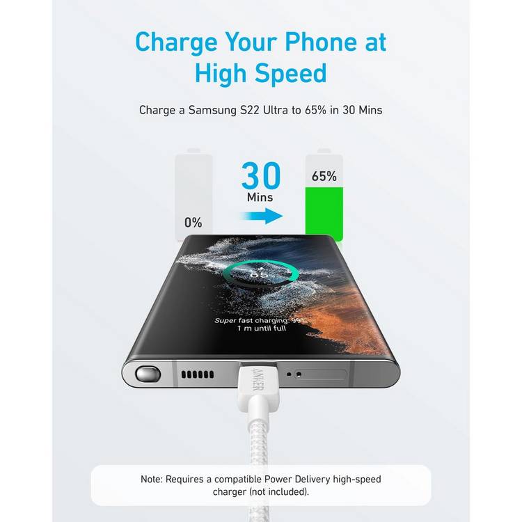 Anker USB-C to Lightning cable white 1.82m (British brand)