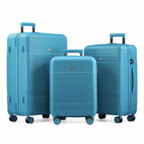 VonHaus 3-piece hard suitcases in teal - British product