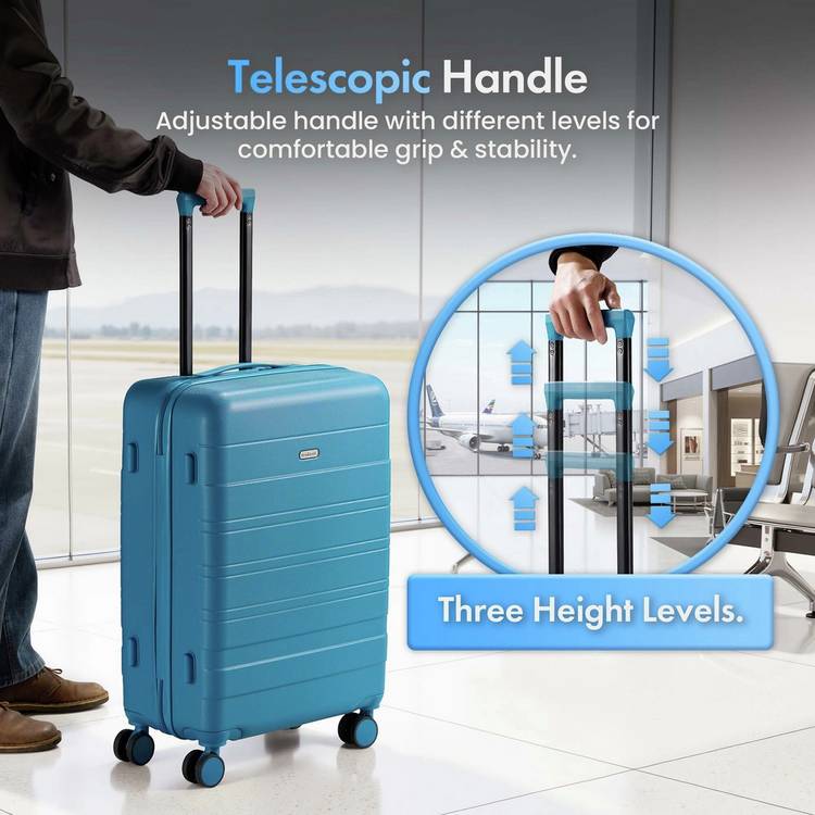 VonHaus 3-piece hard suitcases in teal - British product