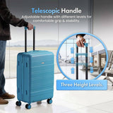 VonHaus 3-piece hard suitcases in teal - British product