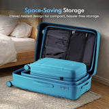 VonHaus 3-piece hard suitcases in teal - British product