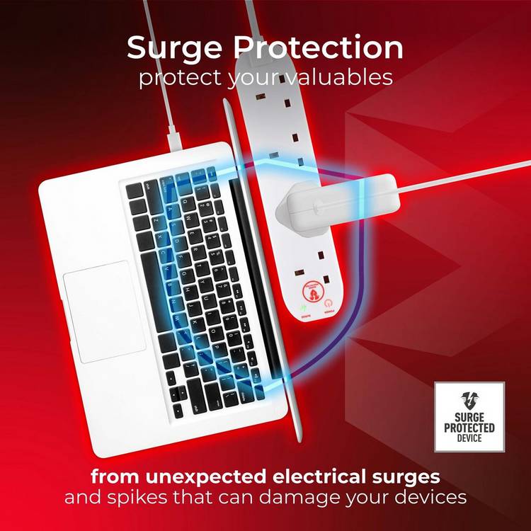 Masterplug 4 socket surge protected extension lead 5m, UK version