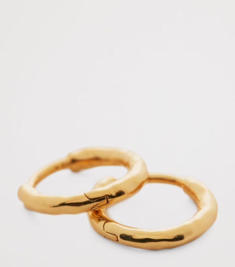 Monica Vinader gold vermeil mini huggie earrings, UK version