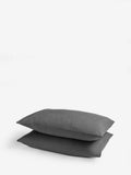 Brushed cotton pillowcases charcoal grey set of 2 (British brand)