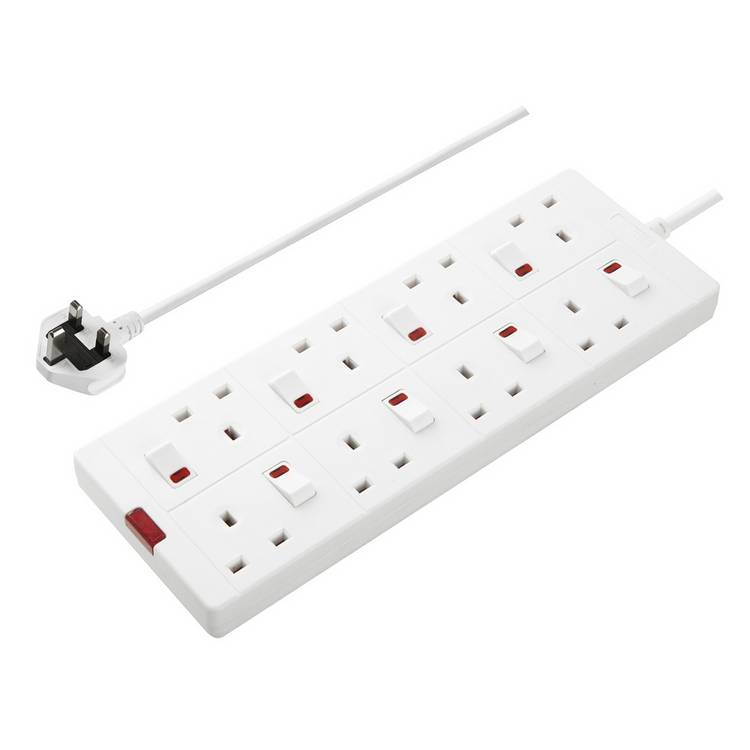 Masterplug extension lead 8 socket 1m, imported from the UK
