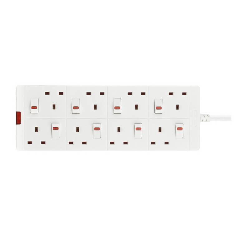 Masterplug extension lead 8 socket 1m, imported from the UK