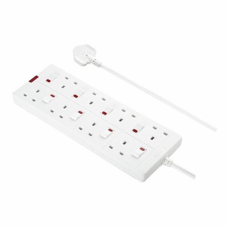 Masterplug extension lead 8 socket 1m, imported from the UK