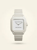 Cartier Santos de Cartier large watch, stainless steel and leather, UK version