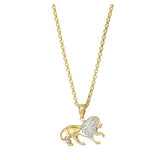 Revere 9ct gold lion pendant necklace chain, imported from the UK