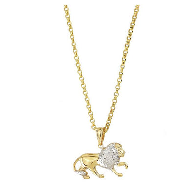 Argos Revere Men's 9ct Yellow Gold Two Tone Lion Pendant Necklace- Buy online at McGrocer