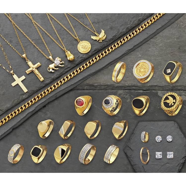 Revere 9ct gold lion pendant necklace chain, imported from the UK