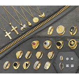 Revere 9ct gold lion pendant necklace chain, imported from the UK
