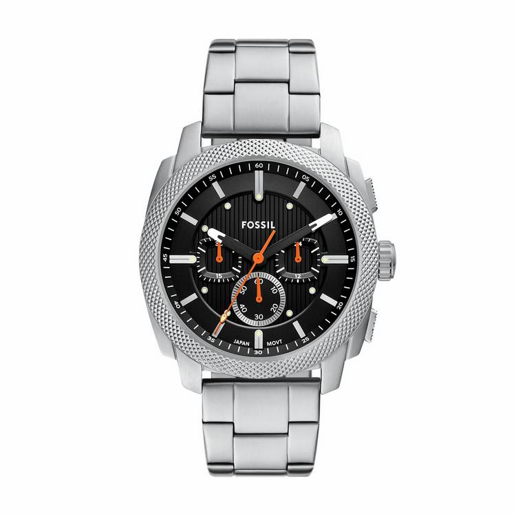 Fossil Machine Chronograph watch with stainless steel bracelet (British brand)