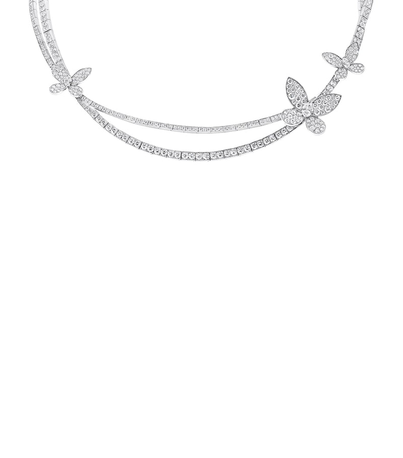 Graff white gold diamond butterfly necklace 43cm, UK version