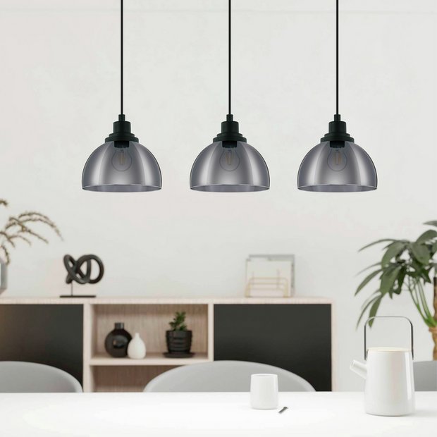 Eglo Beleser 3 light pendant dark grey - British product
