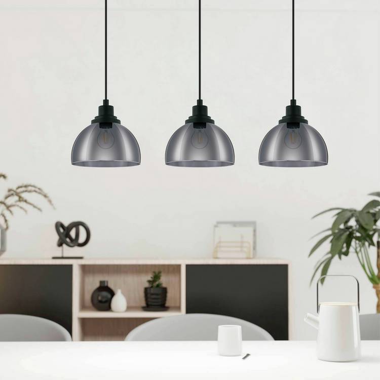 Eglo Beleser 3 light pendant dark grey - British product