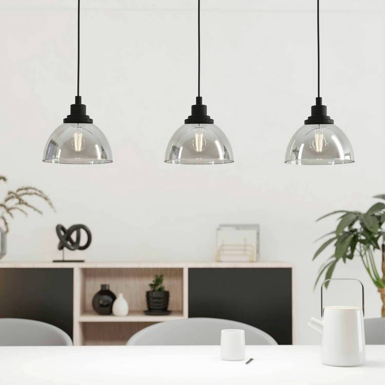 Eglo Beleser 3 light pendant dark grey - British product
