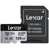 Lexar SILVER PLUS microSDXC memory card 128GB (British brand)