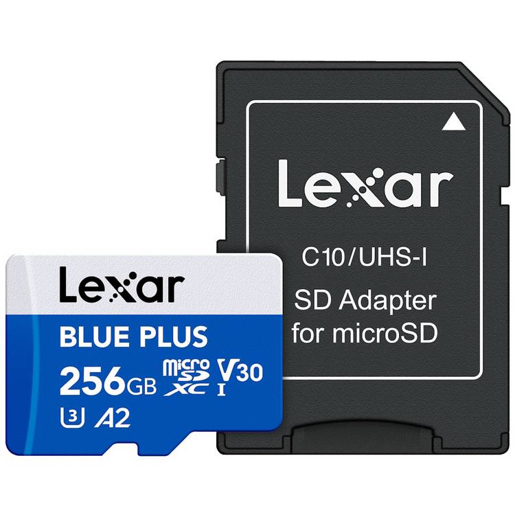 Lexar BLUE PLUS microSDXC memory card 256GB (British brand)