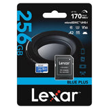 Lexar BLUE PLUS microSDXC memory card 256GB (British brand)