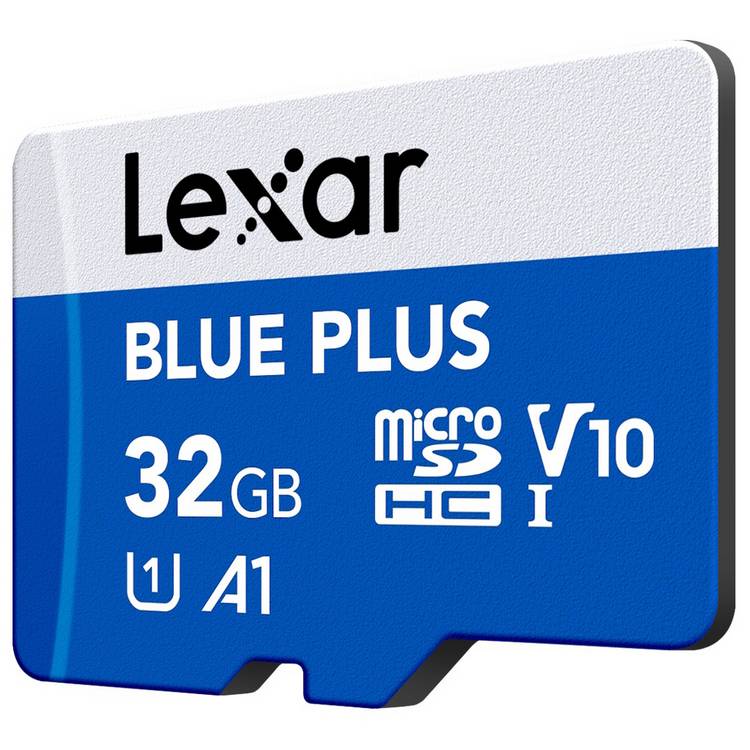Lexar BLUE PLUS microSDHC 32GB memory card (British brand)