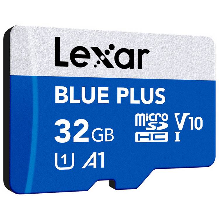 Lexar BLUE PLUS microSDHC 32GB memory card (British brand)