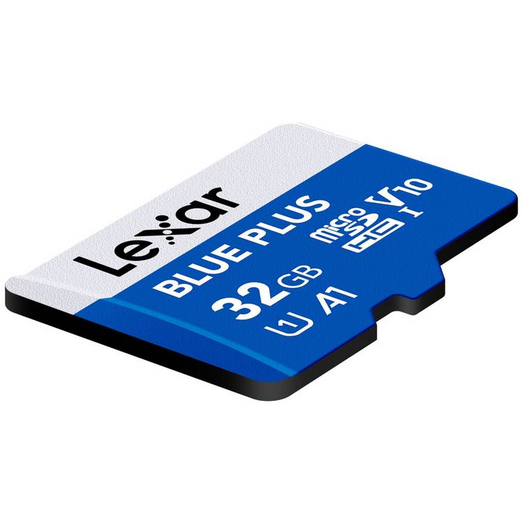 Lexar BLUE PLUS microSDHC 32GB memory card (British brand)