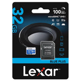 Lexar BLUE PLUS microSDHC 32GB memory card (British brand)