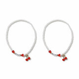 Flitzy Kids cherry charm pearl necklace set for children - British product