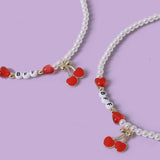 Flitzy Kids cherry charm pearl necklace set for children - British product