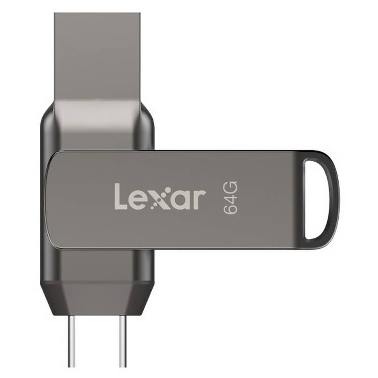 Lexar JumpDrive Dual Drive D400 64GB flash drive (British brand)