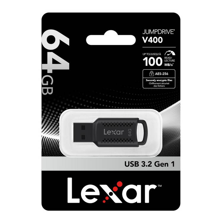 Lexar JumpDrive V400 64GB USB 3.2 flash drive (British brand)