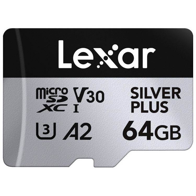 Lexar microSDXC 64GB memory card with SD adaptor (British brand)