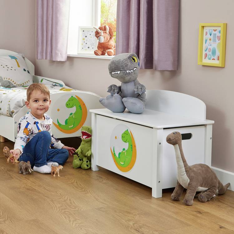 Liberty House Toys dinosaur toy box white - British product