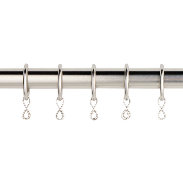 Argos Home stainless steel curtain rings 20-pack, imported from the UK