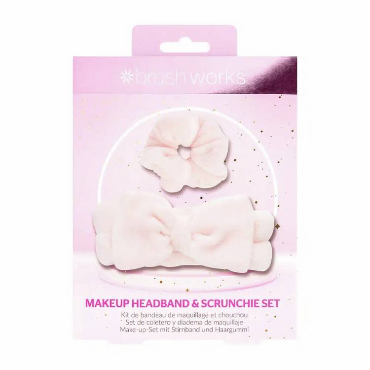 Brushworks makeup headband and scrunchie set, imported from the UK