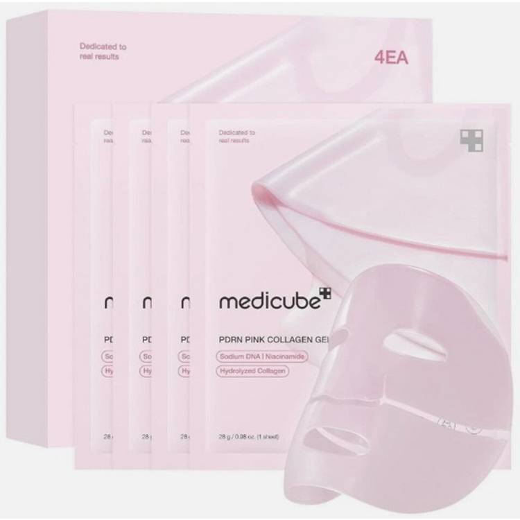 Medicube PDRN Pink Collagen hydrogel face mask 4 masks - British product