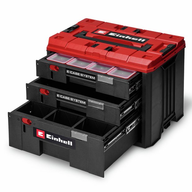 Einhell 3 drawer stackable tool case for small parts - British product