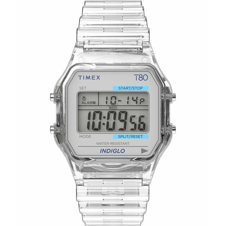 Timex digital watch translucent strap 34mm, imported from the UK