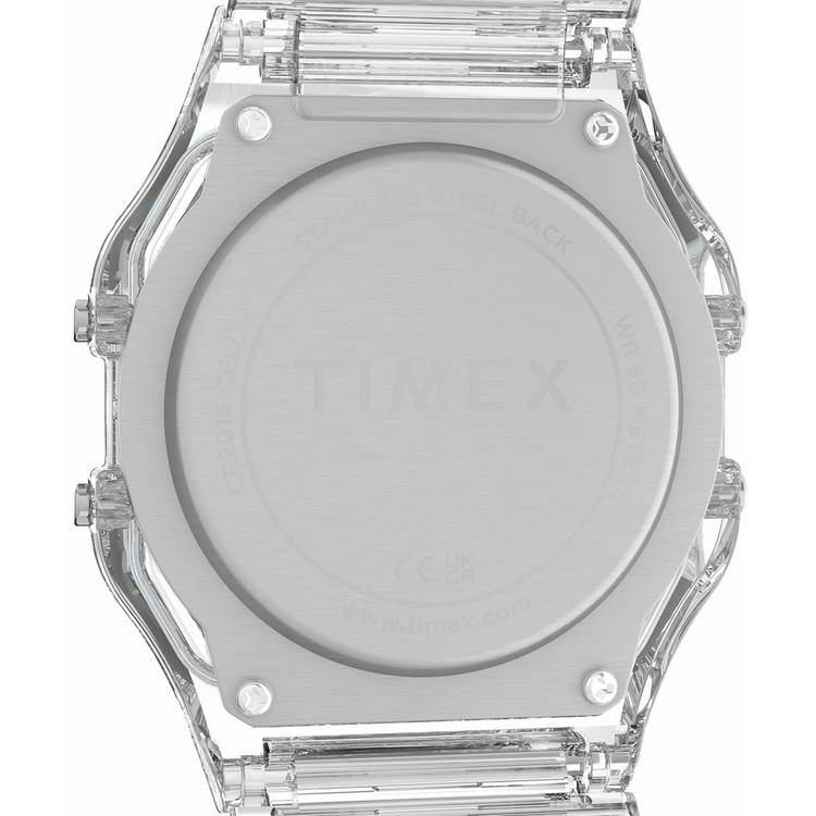 Timex digital watch translucent strap 34mm, imported from the UK