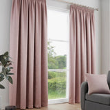 Fusion thermal pencil pleat curtains blush pink 117x137cm, imported from the UK