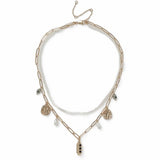 Revere Freedom multi-layer necklace with pearls and chain 45cm, UK version