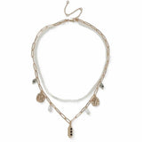 Argos Revere Freedom Gold Tone Charm Chain and Pearl Multi Layer Necklace, 45cm- Buy online at McGrocer
