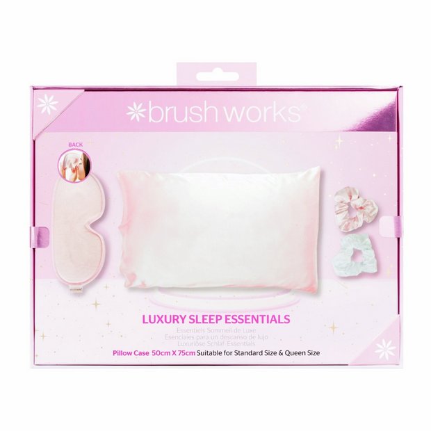Brushworks satin sleep set with pillowcase mask and scrunchies (British brand)