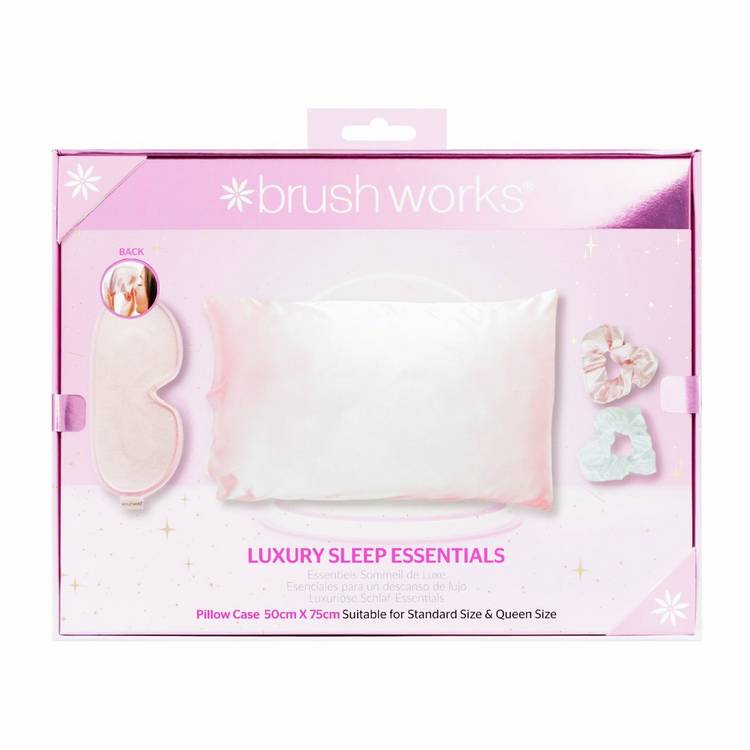 Brushworks satin sleep set with pillowcase mask and scrunchies (British brand)